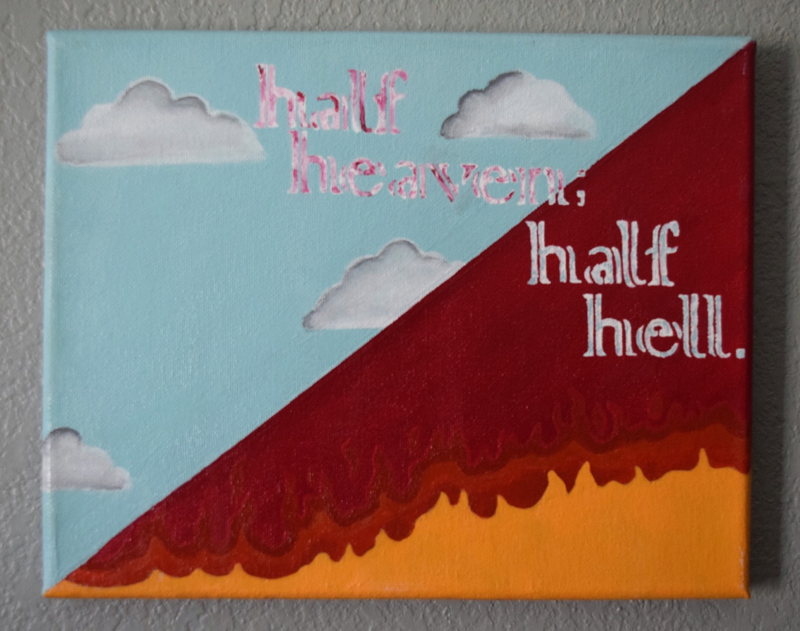 Canvas painting Half heaven half hell Etsy