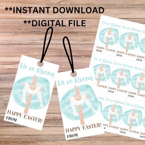 Easter Printable Tags, Christian Easter Tags, Treat Tags, Gift Tags, INSTANT DOWNLOAD