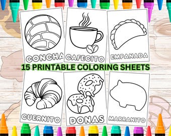 Pan Dulce Coloring Pages Printable, INSTANT DOWNLOAD