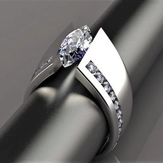 Mens tension set ring deals