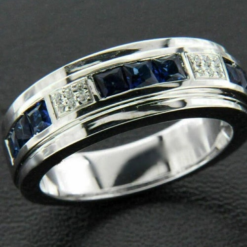 Men's Engagement Ring Men's Diamond Wedding Band 2.5 - Etsy