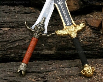 CONAN THE BARBARIAN Replica Pair Sword, Conan Destroyer Father&#39;s Sword, Handmade Atlantean Sword King Cosplay, Christmas gift, Gift for him
