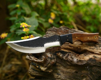 Handmade 11" Tracker Knife: High Carbon Steel Hunting, Camping Bushcraft