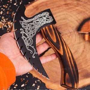 Viking Pizza Cutter Axe | Viking pizza axe Original custom hand forged pizza Axe | Custom Gift | Handmade Gift for bestman Gift for him/her