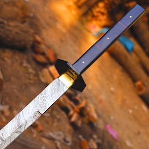 Hand Forged Damascus Steel Tanto Sword: Full Tang Ninja Samurai