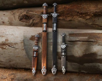 Pair Viking Sword with High Quality Damascus Steel Sword and Scabbard Unique Gift for Valentine's Day Gift for Boyfriend Gift for Girlfriend