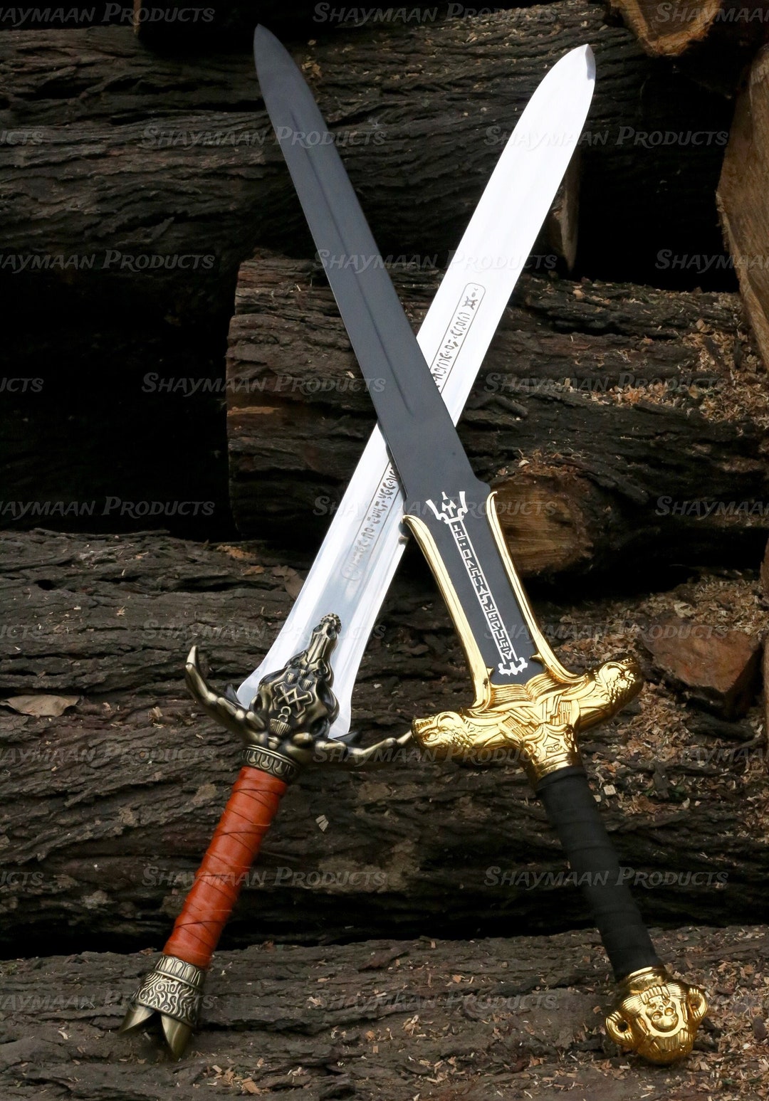 野蛮人コナン 古兵器 武具 模造刀·模擬刀 Cosplay CONAN THE BARBARIAN Replica Pair Sword, Conan Destroyer