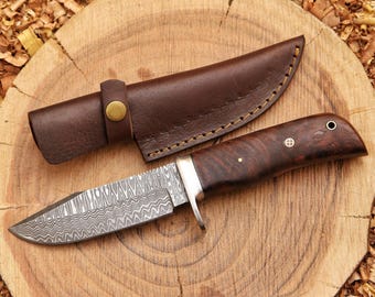 Damascus Knife - Personalized gifts for him - Hunting Knife - Groomsmen gifts - Handmade knife- Gifts For Men- customized knife with sheath