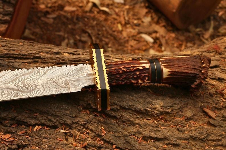 Handsmidd Viking Damaskus svärd replika Högkvalitativ Full Tang displaysvärd Gåva för svärd samlare Gåva till jul Gåva till kvinnor bild 5