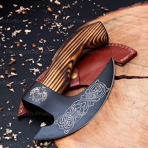 Viking Pizza Cutter Axe | Viking pizza axe Original custom hand forged pizza Axe | Custom Gift | Handmade Gift for bestman Gift for him/her