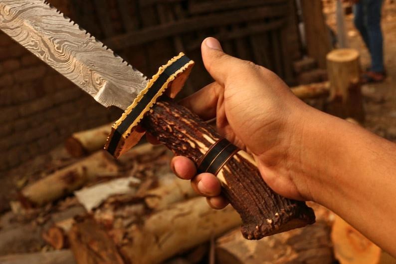 Handsmidd Viking Damaskus svärd replika Högkvalitativ Full Tang displaysvärd Gåva för svärd samlare Gåva till jul Gåva till kvinnor bild 1