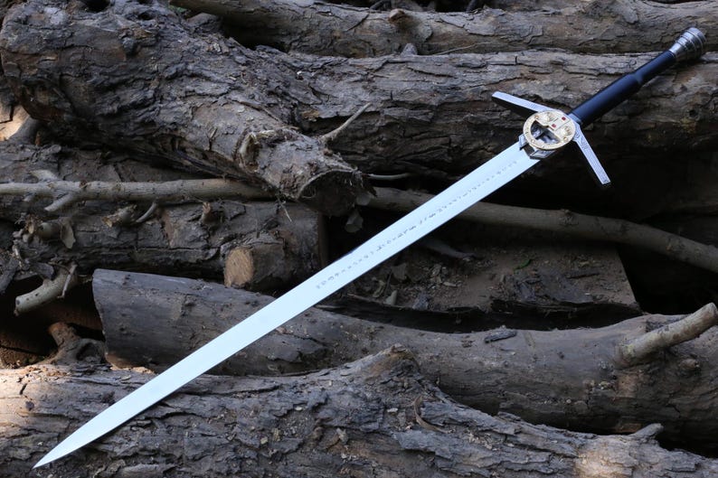 4 par Witcher-svärd av Geralt av Rivia handgjorda svärdreplika rostfritt stålblad personlig födelsedagspresent till pojkvän present till jul Witcher 03 Sword