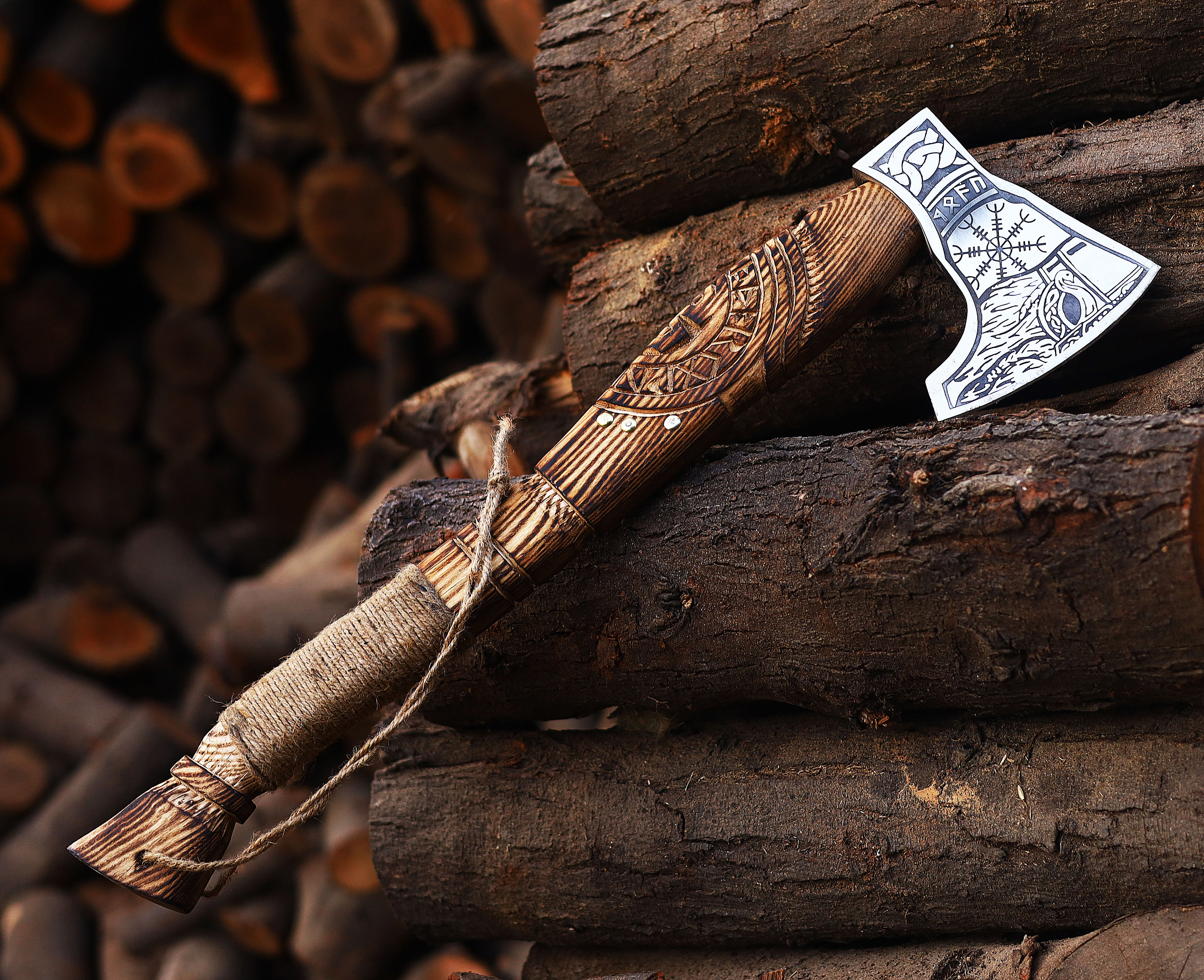 Viking Hand Forged Axe RAGNAR, Viking Axe Made With Carbon Steel ...