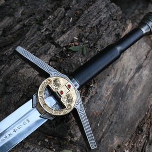 Handmade Geralt of Rivia Arondight Witcher Sword with Leather Sheath