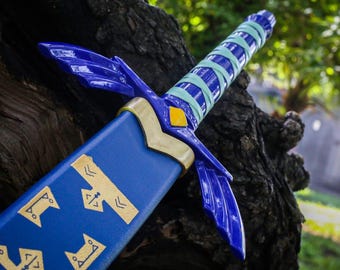 Réplica da Espada Mestra de Zelda Forjada à Mão | Cosplay de Skyward Sword com Bainha | Acessório Colecionável de Aço Inoxidável para Jogos | Presente para Ele