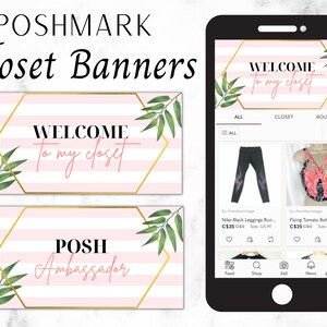 Poshmark Closet Banner, Posh Ambassador Closet Welcome Sign | Ready To Use Instant Digital Download