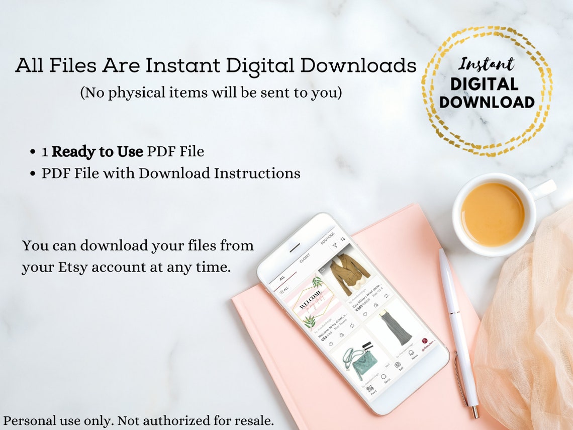 Poshmark Seller Printable Wipe off Measurements Form Photo - Etsy