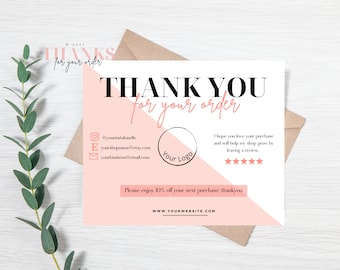 DIY Business Thank You Card Template: Canva Editable (Digital Download)