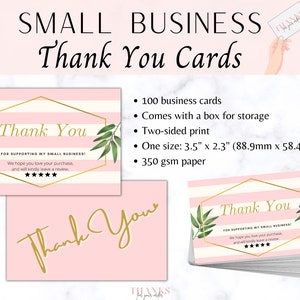Zakelijke Bedankkaarten, bedankt voor het ondersteunen van mijn kleine onderneming, Etsy, Ebay, Poshmark, ThredUp 100 stuks