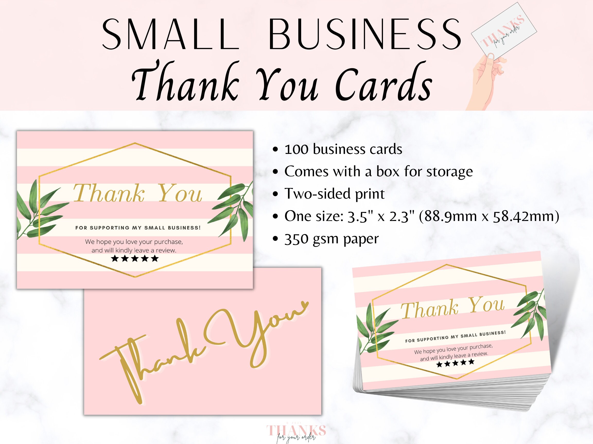 Editable Thank You Cards, Printable Thank You Cards For Customers - View #6