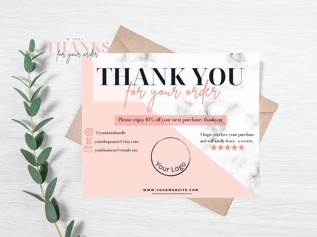 DIY Business Thank You Card Template: Small Business (canva, Digital ...