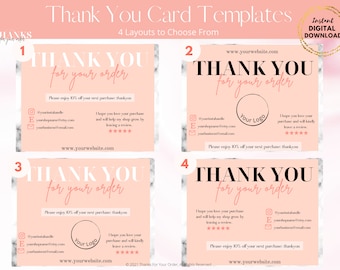 DIY Business Thank You Card Templates: Canva Editable (Digital Download)