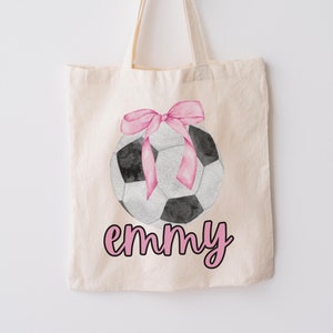 Personalisierte Tragetasche Fußball Tragetasche Mädchen Fußball Tragetasche Benutzerdefinierte Name Canvas Tragetasche Kinder Name Tragetasche Preppy Fußball Geschenk Fußball Name Tasche
