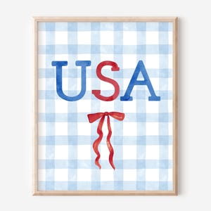 Decorazione murale stampabile per il 4 luglio, decorazione per il 4 luglio, stampa USA, arte patriottica costiera, decorazione alla moda per il 4 luglio, decorazione rossa, bianca e blu