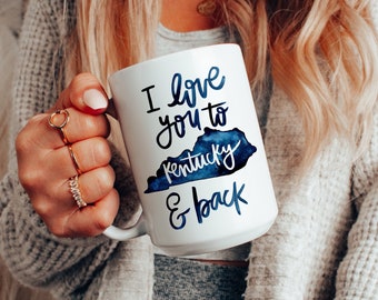 Kentucky Becher Ich liebe dich nach Kentucky und zurück Abschlussgeschenk Kentucky Studenten Geschenk Kentucky Kaffeetasse Fernkentucky Geschenk Reise