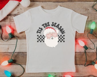 Toddler Christmas Shirt | Kids Christmas Tee | Santa Shirt | Tis The Season | Christmas Shirt | Funny Santa Shirt | Checkered Toddler Shirt