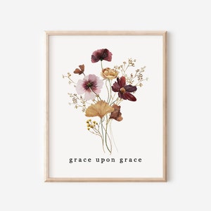 Christian Wall Art Printable Grace Upon Grace Printable Bible Verse Printable Scripture Wall Art Christian Prints Bible Verse Poster