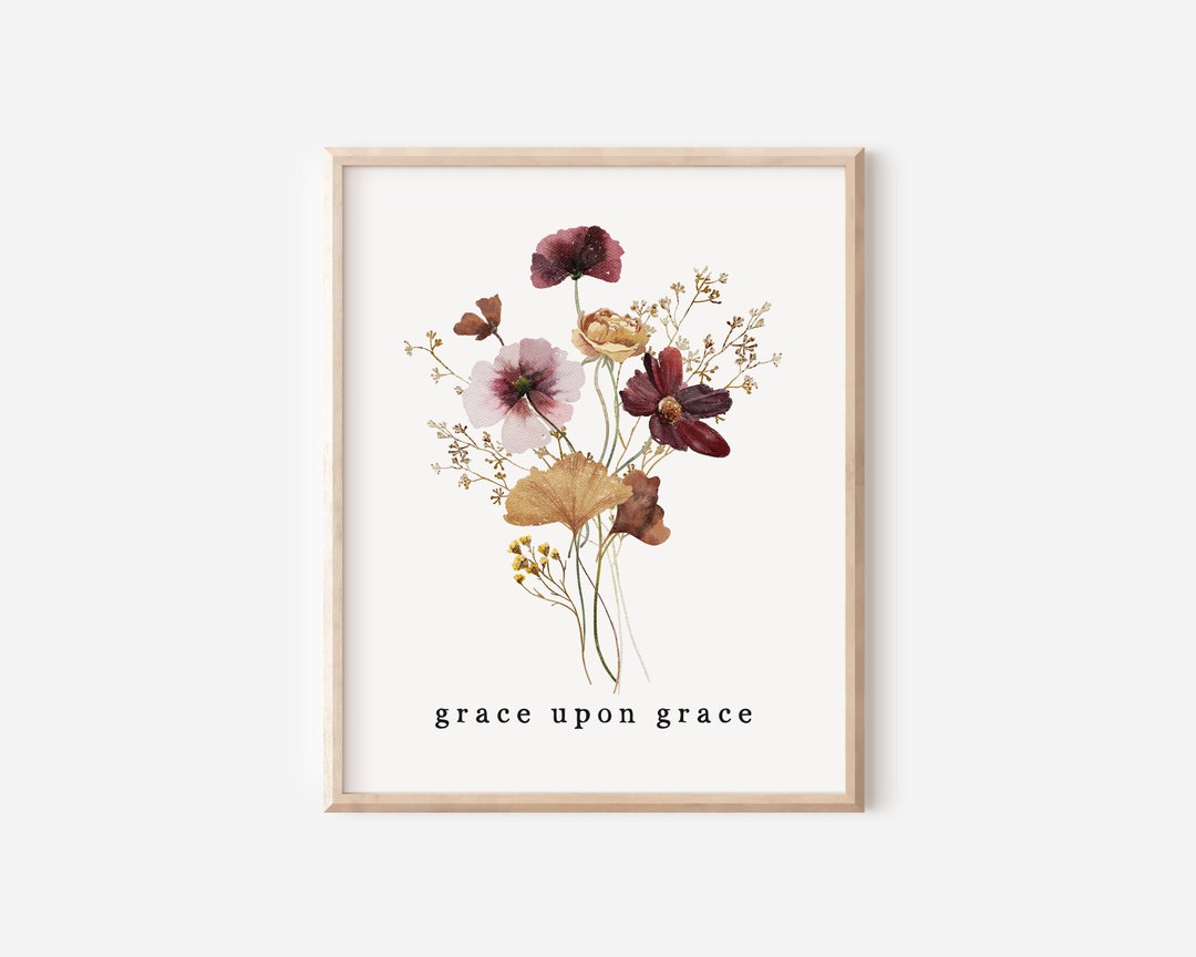 Christian Wall Art Printable Grace Upon Grace Printable Bible Verse ...