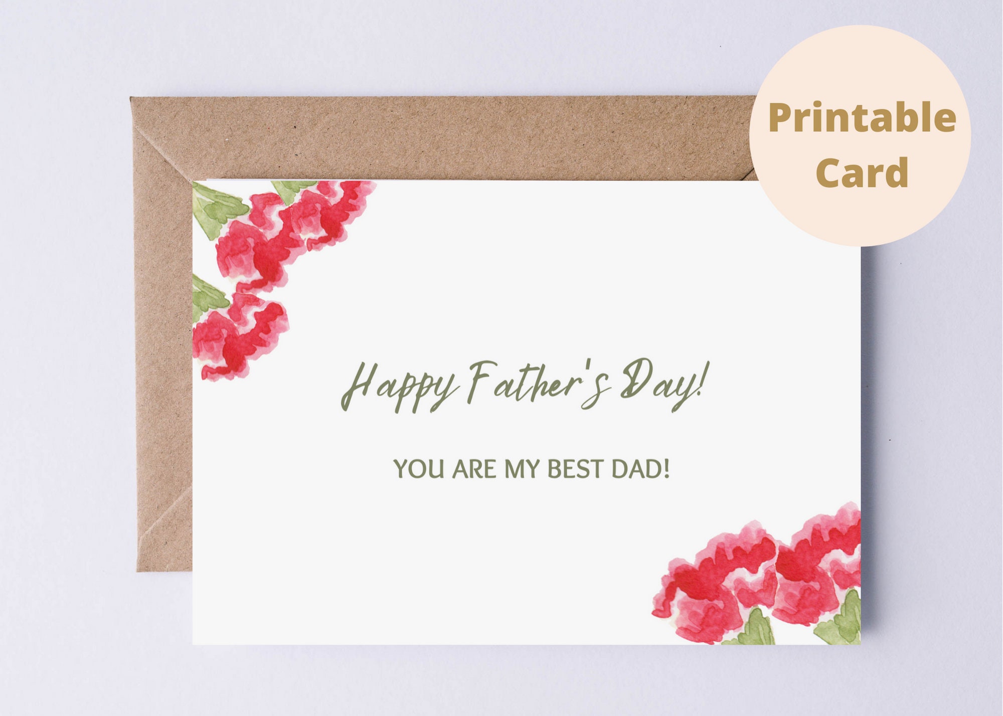 happy fathers day card printable simple papa gift from etsy