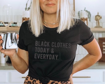 Black Everyday {Puff Print} Graphic Tee