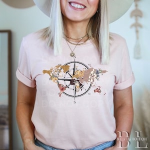 World Map Compass Graphic Tee