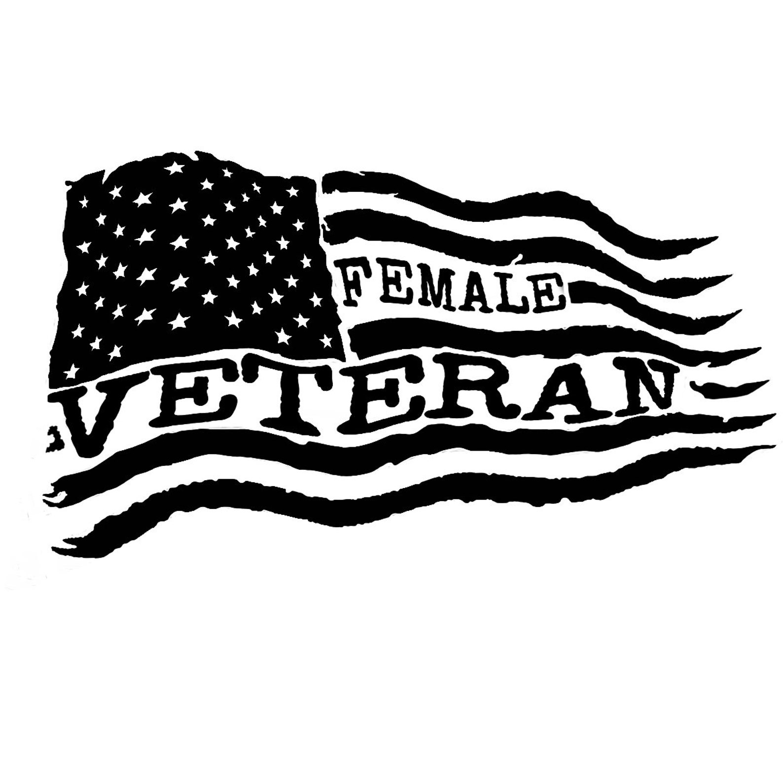 Female veteran flag decal Etsy