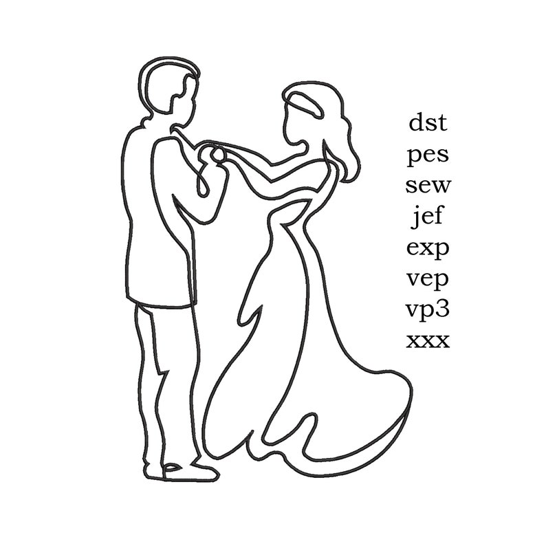 Machine Embroidery Design Couple