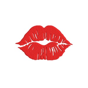 Lips Kiss embroidery Design digital file embroidery machine dst pes sew jef hus exp vep vp3 xxx 3 sizes 4x6 5x8 6x10 cm