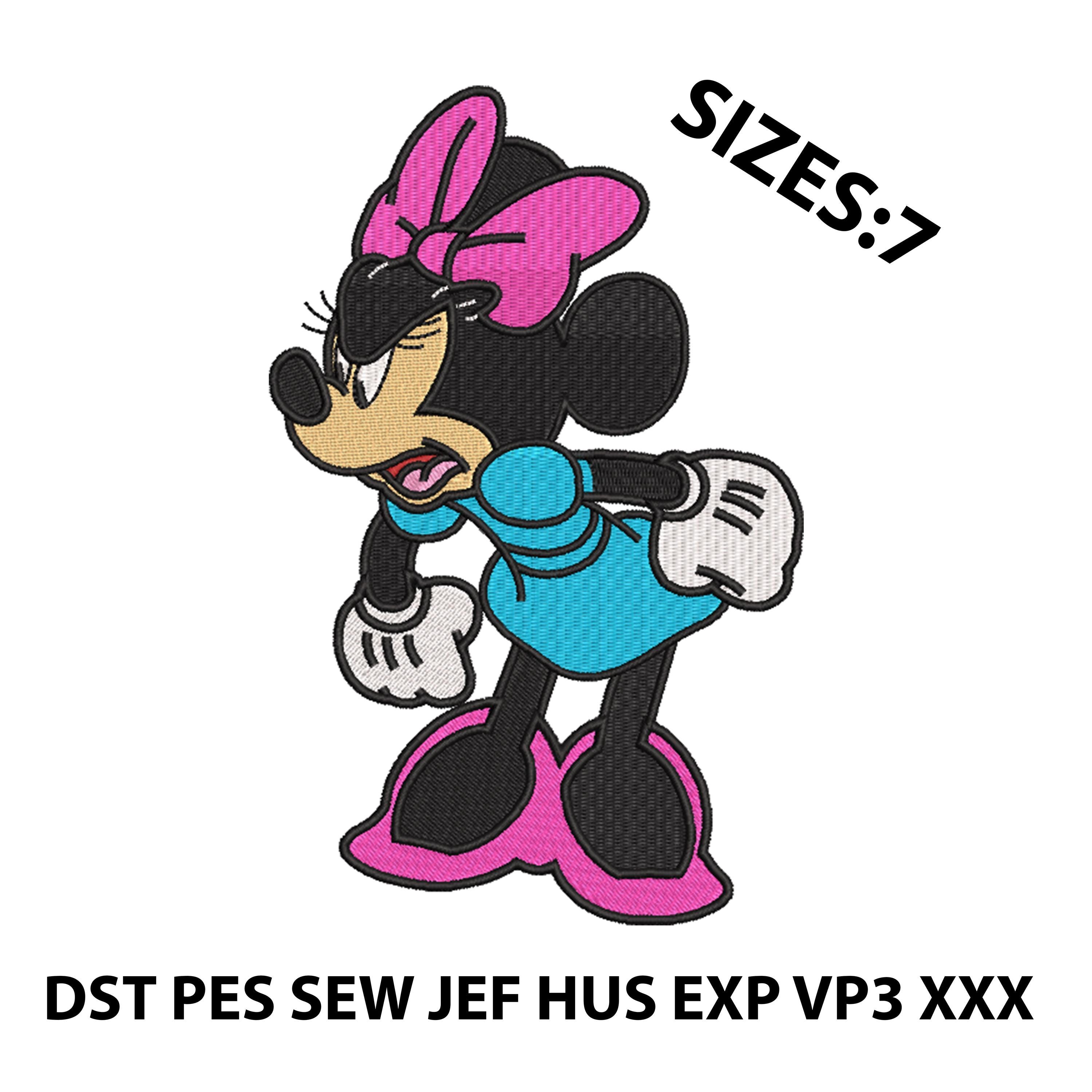 Angry Minnie Mouse Embroidery Design Digital Machine Format's (sizes:7 ...