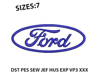 Archivo digital de diseño de bordado Ford, formatos de bordado por computadora