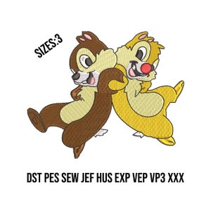Chip And Dale Embroidery Design Computer Embroidery Machine Digital Embroidery Design Dst Pes Sew Jef Hus Exp Vep Vp3 xxx