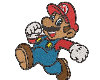 Mario Embroidery  Design digital file Computer Embroidery dst pes sew hus jef exp vep vp3 xxx sizes 2.5x3 3.5x 4.5x5 inches