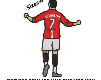 Cristiano Ronaldo Embroidery Design Digital File Machine Formats Sizes:6