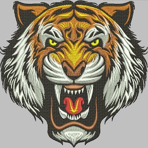 tiger embroidery design computer embroidery digital file dst pes sew jef exp vep vp3