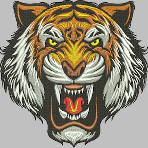 tiger embroidery design computer embroidery digital file dst pes sew jef exp vep vp3