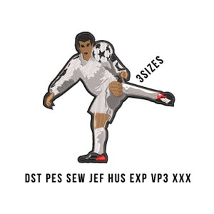 Zinedine Zidane Embroidery design Digital file computer machine dst pes sew jef hus exp vp3 xxx size 4x4 5x5 6x6