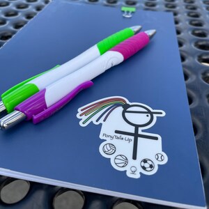 Sports Balls Sticker Decal, Long Hair Pony Tail