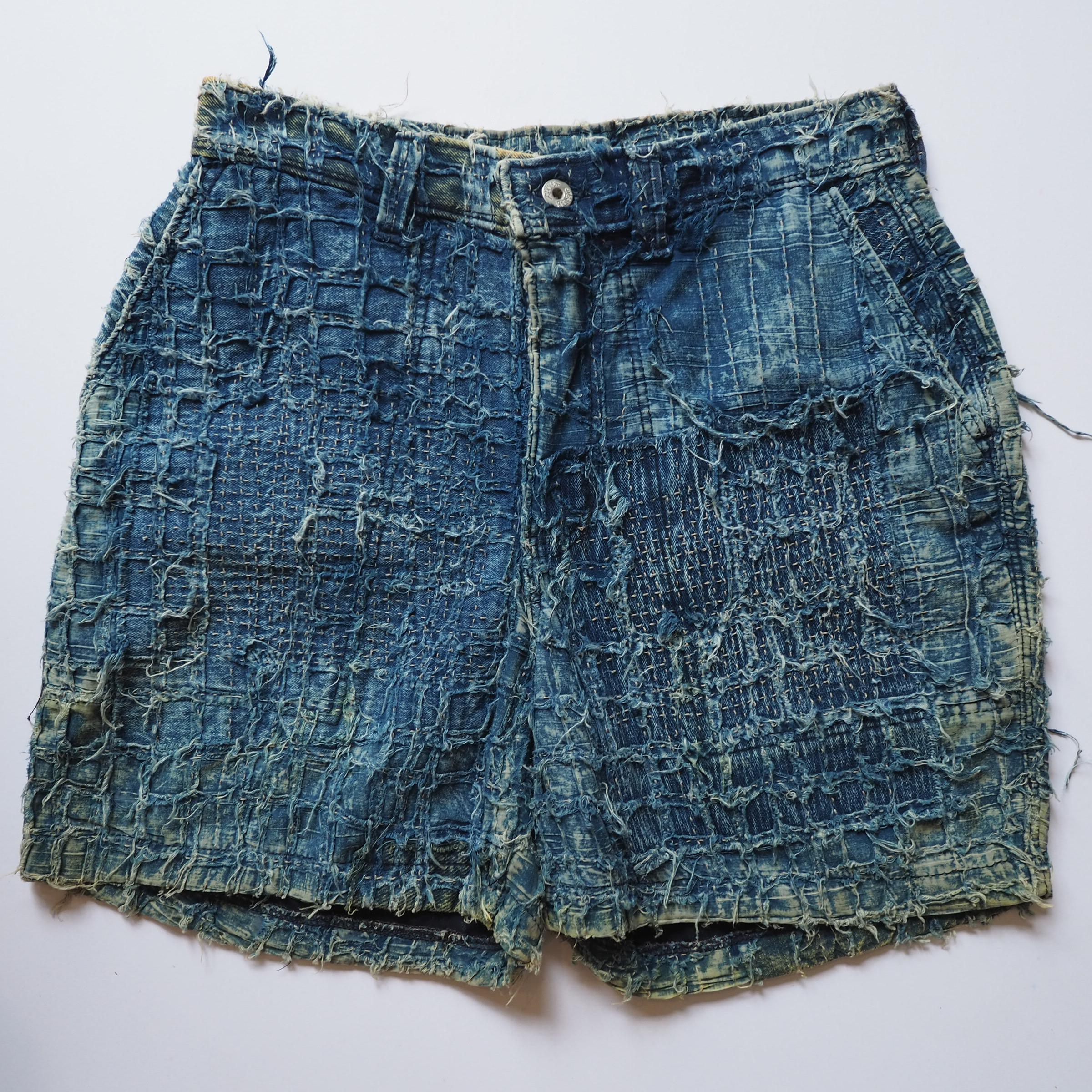 Indigo Short Pants - Handcrafted / Boro Technique - Etsy Indigo Short Pants - Handcrafted / Boro Technique - Etsy