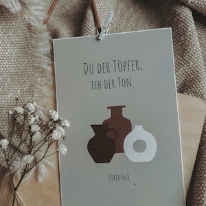 Christliche Karte | Töpfer | Bibelvers | Geschenk