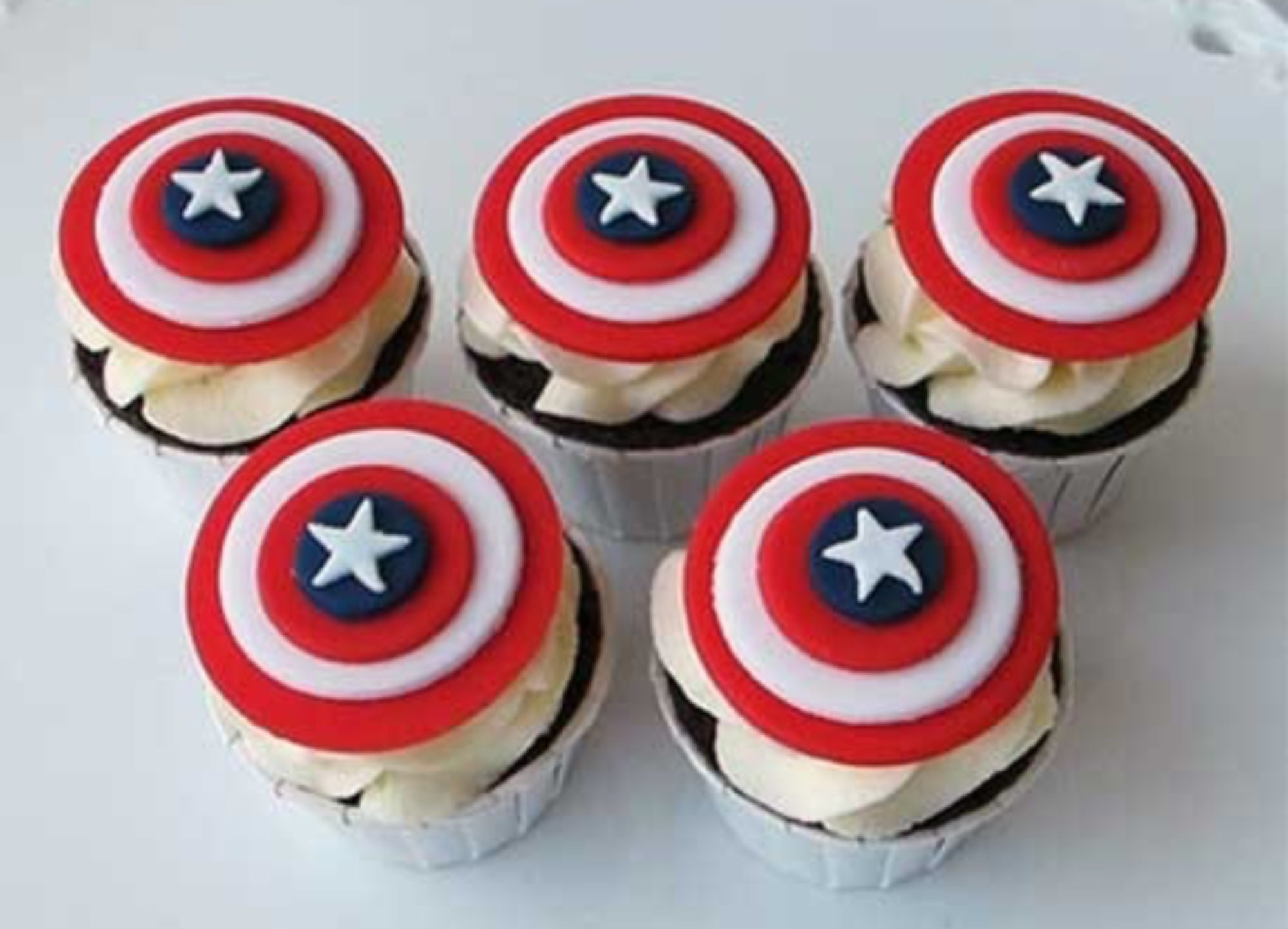 Captain America Cupcake Toppers Etsy